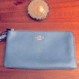 Coach double zip wallet